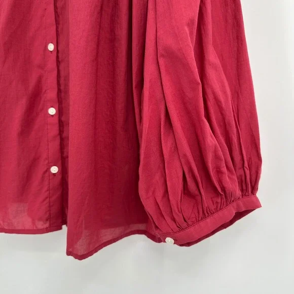 Puff Long Sleeve Banded Collar Neck Blouse Universal Thread Cottagecore XL NWT - Picture 8 of 13